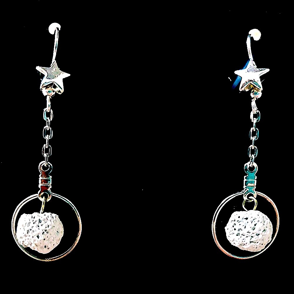 Lunar Love Hematite Handcrafted Diffuser Earrings